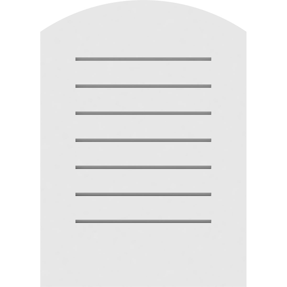 24"W x 34"H Arch Top Surface Mount PVC Gable Vent: Functional, w/ 3-1/2"W x 1"P Standard Frame