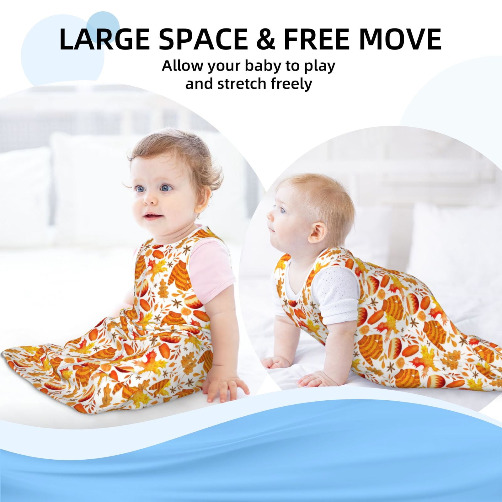Vsdgher Autumn Sweater Warmth Baby Sleep Sack, Sleeveless Baby Sleeping Bag Toddler 2-Way Zipper Wearable Blanket for Infant Toddler Newborn-X-Large