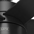 thumbnail image 4 of Hunter 60 inch Outdoor or Indoor Ceiling Fan with LED Light - Black Ceiling Fan with Wall Control, For Patio, Garage, or Porch, Quiet, Standard Mount, 6 Blades - Solaria 59624, Matte Black, 4 of 17