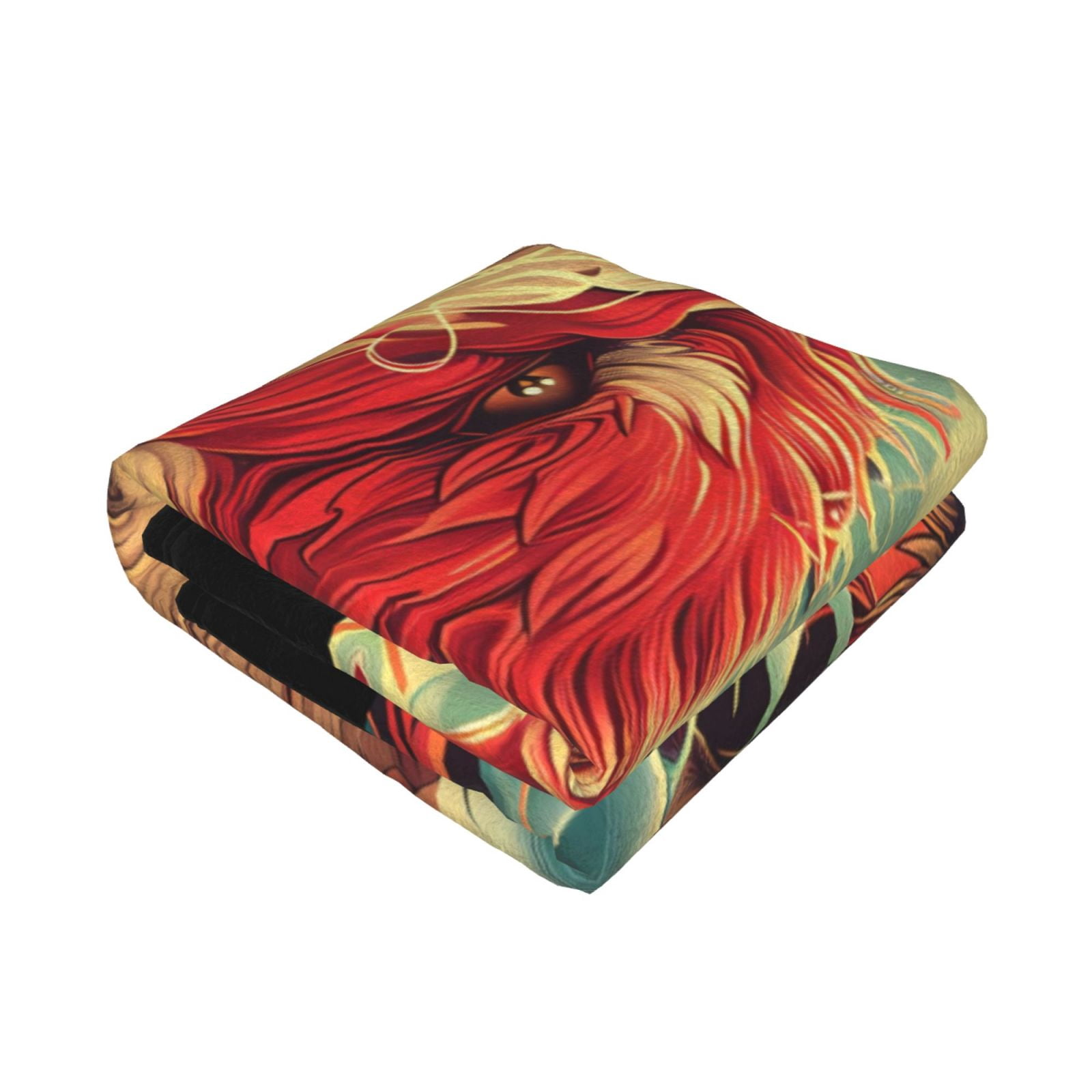 Throw Blanket for Couch - Fiery Wild Dog Illustration Soft Comfy Lightweight Cozy Warm Throw Blanket, Fuzzy Plush Flannel Blanket & Throws for Sofa and Bed All Season