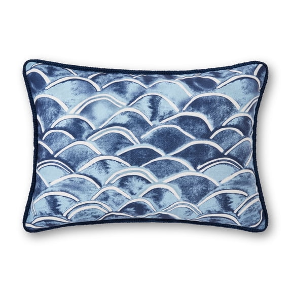 Better Homes & Gardens 18" x 13" Watercolor Wave Design Outdoor Pillow