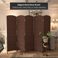 thumbnail image 2 of Red Lantern 6 ft. Tall Diamond Weave Fiber Room Divider - Dark Mocha - 5 Panel, 2 of 6