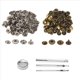 thumbnail image 2 of Juego de herramientas metálicas para bolsos de cuero, 25 piezas plateadas + 25 piezas bronce, 10 mm, botones, 2 of 5