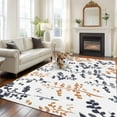 thumbnail image 2 of Grey Orange Botanical Area Rugs 6'x9', Washable Small Throw Rugs for Kitchen Dining room, Watercolor Spring Floral Summer Leaf Indoor Outdoor Rug Non-Slip Low Pile Carpet Runner Reversible Floor Mats, 2 of 8
