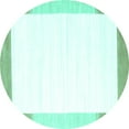 thumbnail image 1 of Ahgly Company Machine Washable Indoor Round Solid Turquoise Blue Modern Area Rugs, 8' Round, 1 of 4