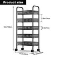thumbnail image 4 of Bingirl 5-Tier Rolling Storage Organizer, Mobile Utility Cart, Kitchen Cart with Wheels, Storage Shelves Multifunctional Storage Trolley Service Cart for Home Office, 4 of 8