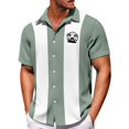 thumbnail image 2 of Men's Hawaiian Printed Button Short Sleeve Shirts Men's Casual Fashion Short Sleeve Shirts4XL, 2 of 4