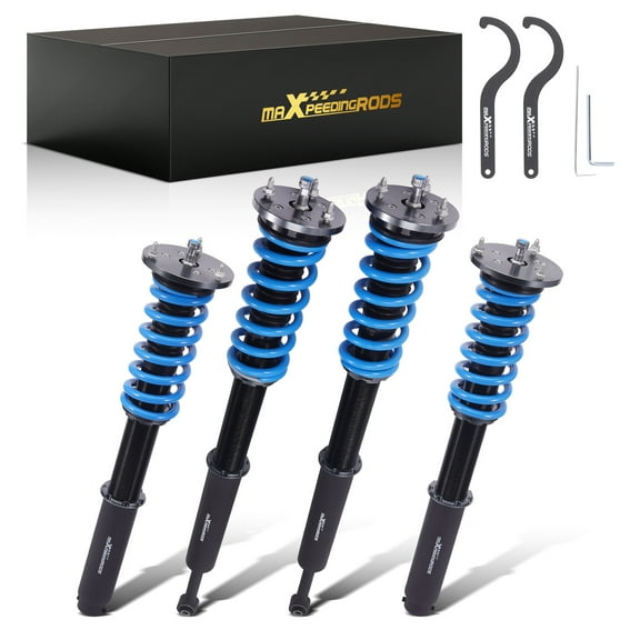 maXpeedingrods Coilover for Mercede-Benz S-Class W220 S430 S500 2000-2006, 24 Levels Damper Adjustable Coilovers Suspension Kit Strut, Height Adjustable T6 Upgraded Lowering Kits Blue