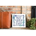 thumbnail image 3 of Best Sister Ever Blueberry Trellis Floral 12 x 12 Wood Wall Sign Plaque, 3 of 4