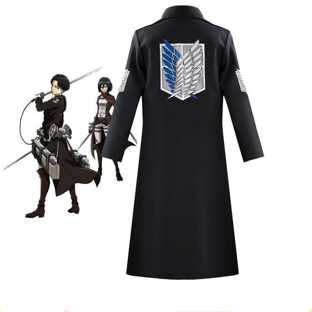 Attack On Titan Jas Hujan Panjang Anime Jepang Shingeki No Kyojin Resimen Pramuka Set Sabuk Rok Kostum Cosplay Jubah Hitam Baru heqiyong LED