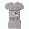 thumbnail image 1 of Tee Hunt Feliz Navi Dog Ugly Sweater Women's T-Shirt Christmas Xmas Pet Paws Pup Shirt, Gray, Small, 1 of 4