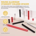 thumbnail image 3 of Uxcell 4 Pcs M3x80mm Round Aluminum Standoff Column Spacer, Coupling Screws Female Threaded Spacers for RC Multirotor Parts DIY FPV Quadcopter (Red), 3 of 6