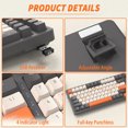 thumbnail image 5 of ATTACK SHARK K8 Wireless Mechanical Keyboard, Trip-Mode BT5.0/2.4G/Wired Gaming Keyboard 100 Keys Hot Swappable Red Switches Gasket RGB Keyboard with Number Pad for PC Gamers/Mac/Windows, 5 of 7