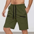 thumbnail image 2 of MIXUE Mens Shorts Summer Solid Color Elastic Waist Drawstring Fashion Breathable Sports Beachwear,Green,L, 2 of 9