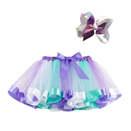 

Chaoren 2Pcs/Set Dress Layered Photo Prop Breathable Girls Rainbow Tutu Skirt for Birthday Party