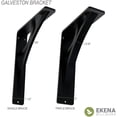 thumbnail image 2 of Ekena Millwork 1 1/2"W x 10"D x 12"H Galveston Wrought Iron Bracket, (Single center brace) (6-Pack), 2 of 5