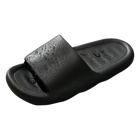 

Larisalt Mens Sandals Unisex-Adult Classic Crush Platform Sandals Wedge Black