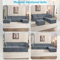 thumbnail image 6 of BALUS 120''W U-Shaped Sectional Sofa, 6-Seater Modular Sectional Sofa and Couch for Living Room,Dark Grey, 6 of 11