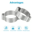 thumbnail image 4 of Uxcell Double Ear Hose Clamps, 304 Stainless Steel O Clips Crimp Rings for Fuel Petrol Pipe Tube Fitting Connections 15-18 mm, 4 of 7