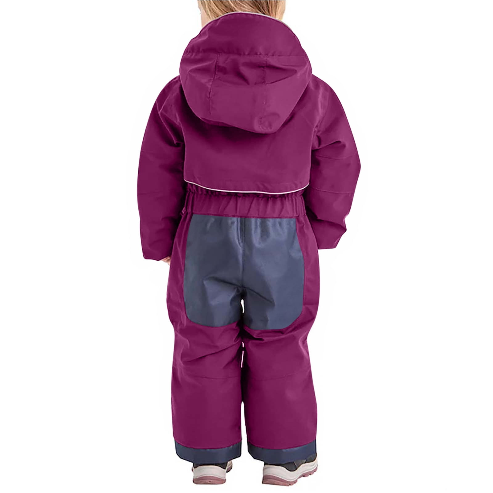 FNFYFH Girls Boys One Piece Snowsuit Waterproof Windproof Ski Snow Hooded Coveralls Winter Outdoor Jumpsuits