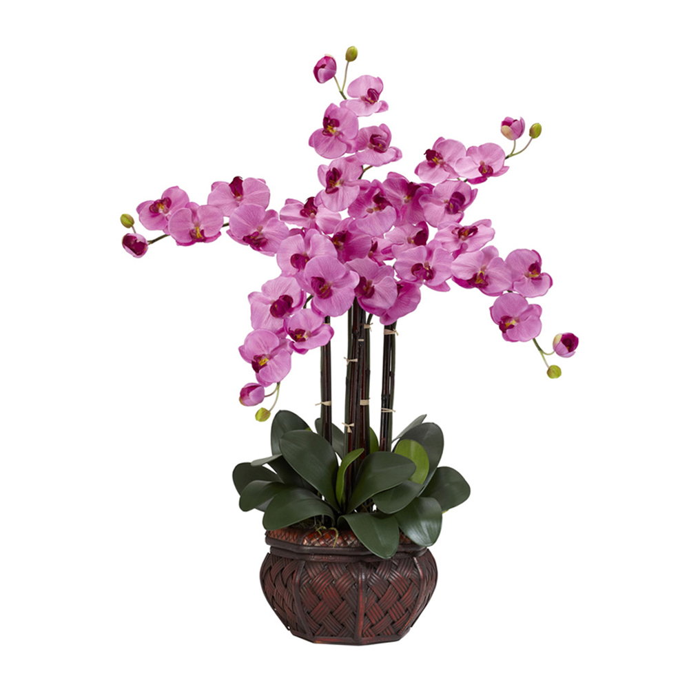 Nearly Natural Phalaenopsis with Decorative Vase Silk Flower Arrangement, White - image 5 of 8