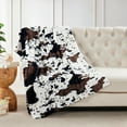 thumbnail image 2 of Home Soft Things Cow Print Double Sided Faux Fur Throw Blanket, Soft Cozy Fuzzy Black and White Throw, 40x60 inches, 2 of 6