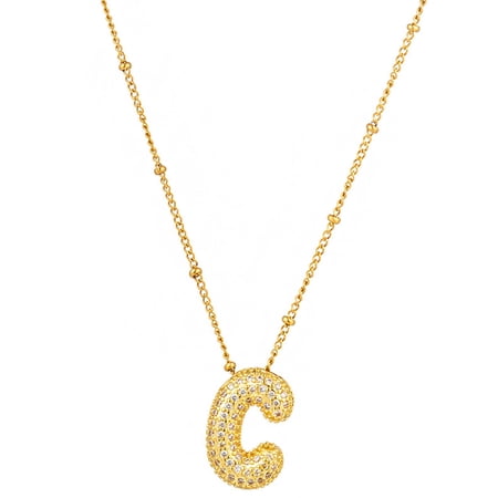 DESIGNICE 2026 New Initial Necklaces for Women Radiant Gold Initial Necklace for Women Timeless Dainty Necklace Personalized Initial Necklace to Showcase Your Style for Daily Wear Party C