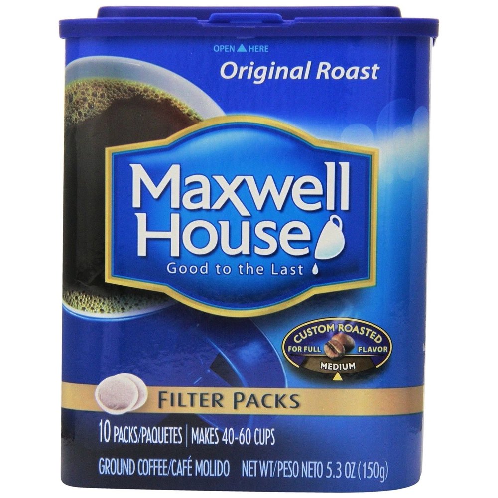 Maxwell House, Filter Packs, Original Roast, 10 Count, 5.3Oz Container