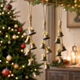 thumbnail image 4 of Christmas Bells Hanging Decor Vintage Metal with Rope Bow Tree Door Decor, 4 of 7