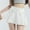 White, variant on Dpytoraw Women's Bow Low Waist Solid Color Suit Skirt Floral Print Wrap Mini Skirt Black