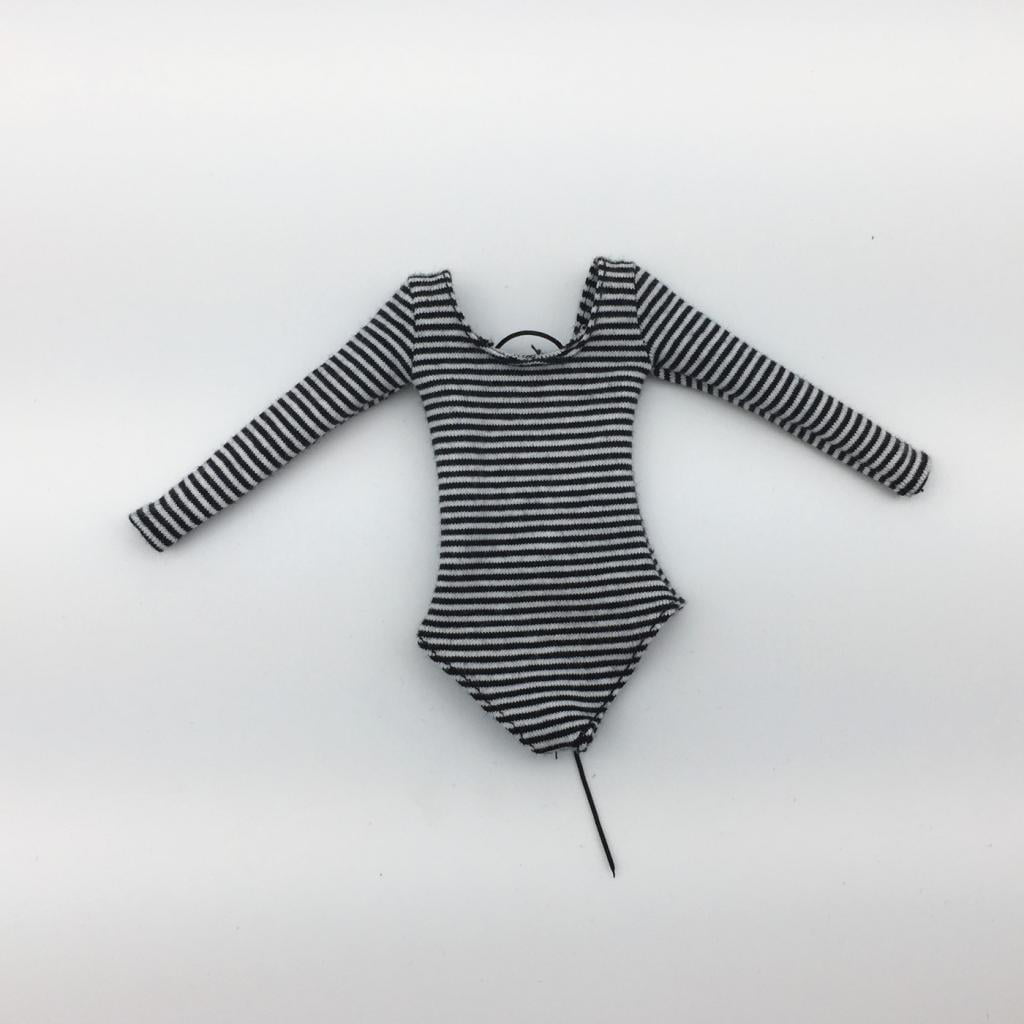 1/6 Striped Deep V Long-sleeved Jumpsuit One-pieces for 12'' Action Figures 