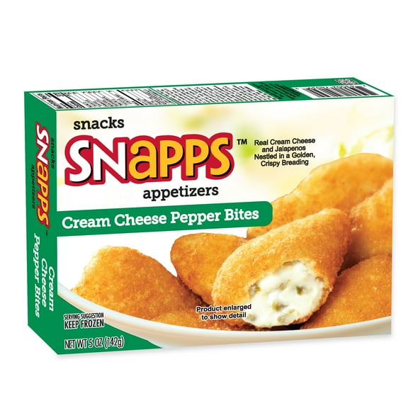Snapps Frozen Appetizers Cream Cheese Jalapeno Pepper Bites, 5oz Cardboard Box
