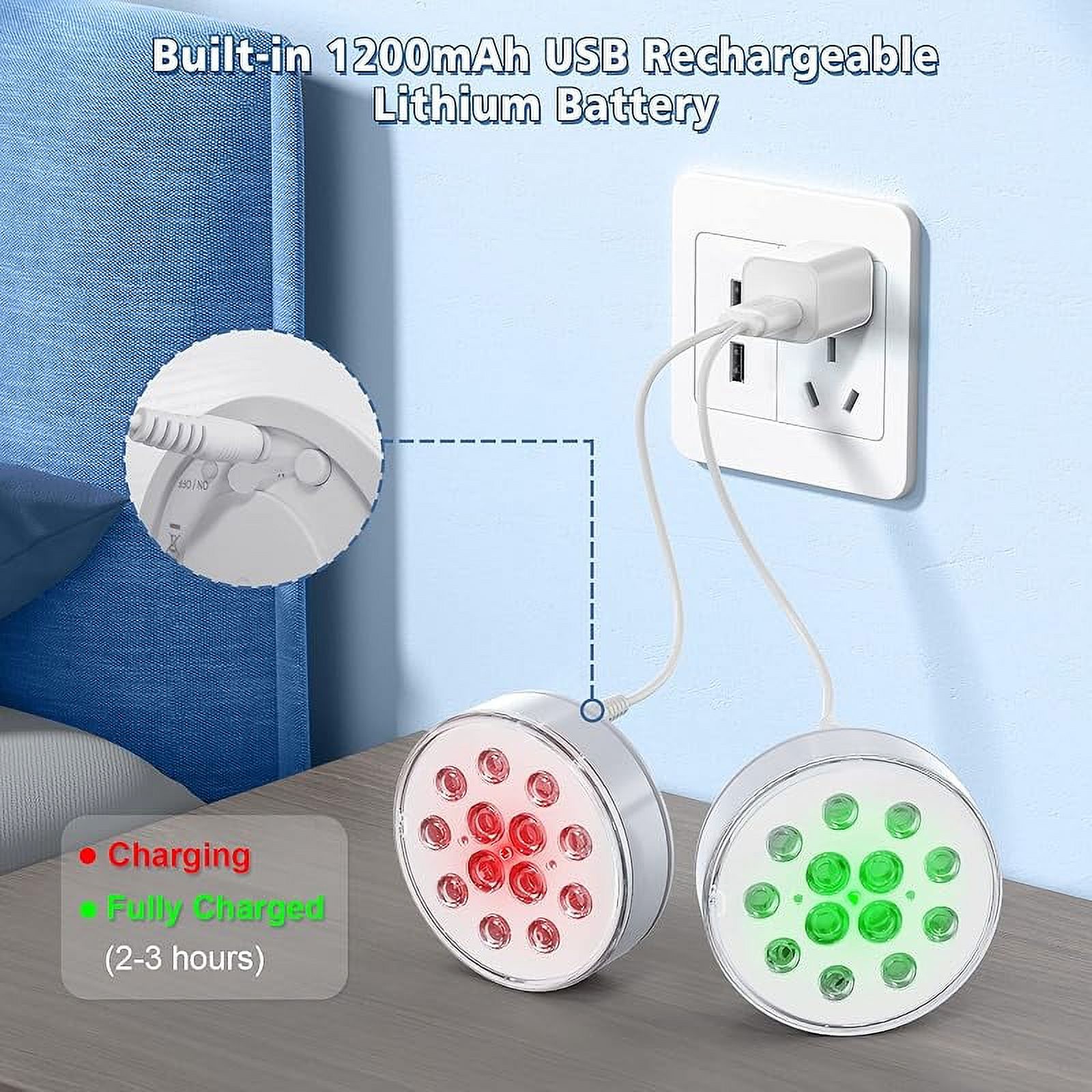 Pool Lights, Upgraded Rechargeable Submersible LED Lights with Remote IP68 Waterproof 16 Colors Hot Tub Underwater Pool Lights for above Ground Inground Pool, Bath, Party, Vase 2 Pack