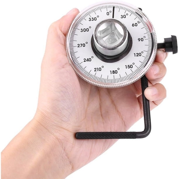 Medidor de ángulo de torsión de accionamiento de 1/2", medidor de ángulo de torsión ajustable de 360°, herramienta de medidor automático para medidor de accionamiento, garaje para coche