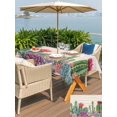 thumbnail image 5 of Outdoor Tablecloth with Umbrella Hole for Patio/Picnic/Party/Camping, Cactus Tropical Watercolor Waterproof Table Cloth Rectangle Table Cover Washable, Linen Texture Summer (60"x 102"), 5 of 8