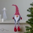 thumbnail image 2 of Northlight Hanging Leg and Polka-Dot Snow Cap Smiling Gnome - 24" - Gray and Red, 2 of 5