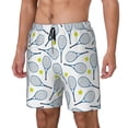 thumbnail image 1 of Disketp Tennis Rackets And Balls for Men's Double Layer Sports Swim Trunks,Stretchy Swim Trunks,Perfect for Swimming, Beach & Sports Activities-XX-Large, 1 of 6