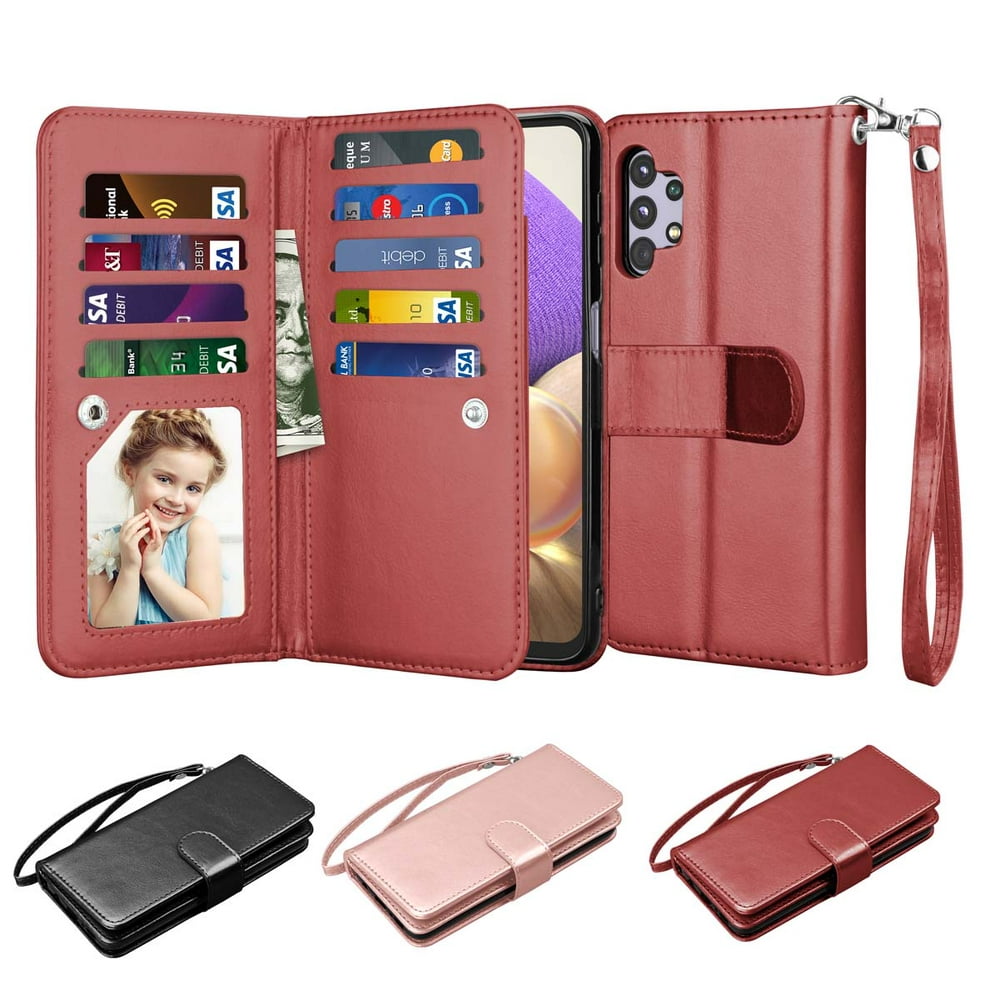 6.5" Galaxy A32 5G Wallet Case, Samsung Galaxy A32 5G 2021 PU Leather