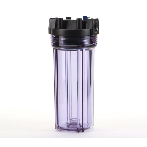 Hydronix HF5-10CLBK34PR Water Filter Housing 10" RO, Whole House, Hydroponics - 3/4" Ports, Clear Body w/PR