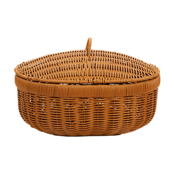 Cesta tejida a mano ligera para pan y aperitivos de estilo rústico para fiestas en la cocina. L