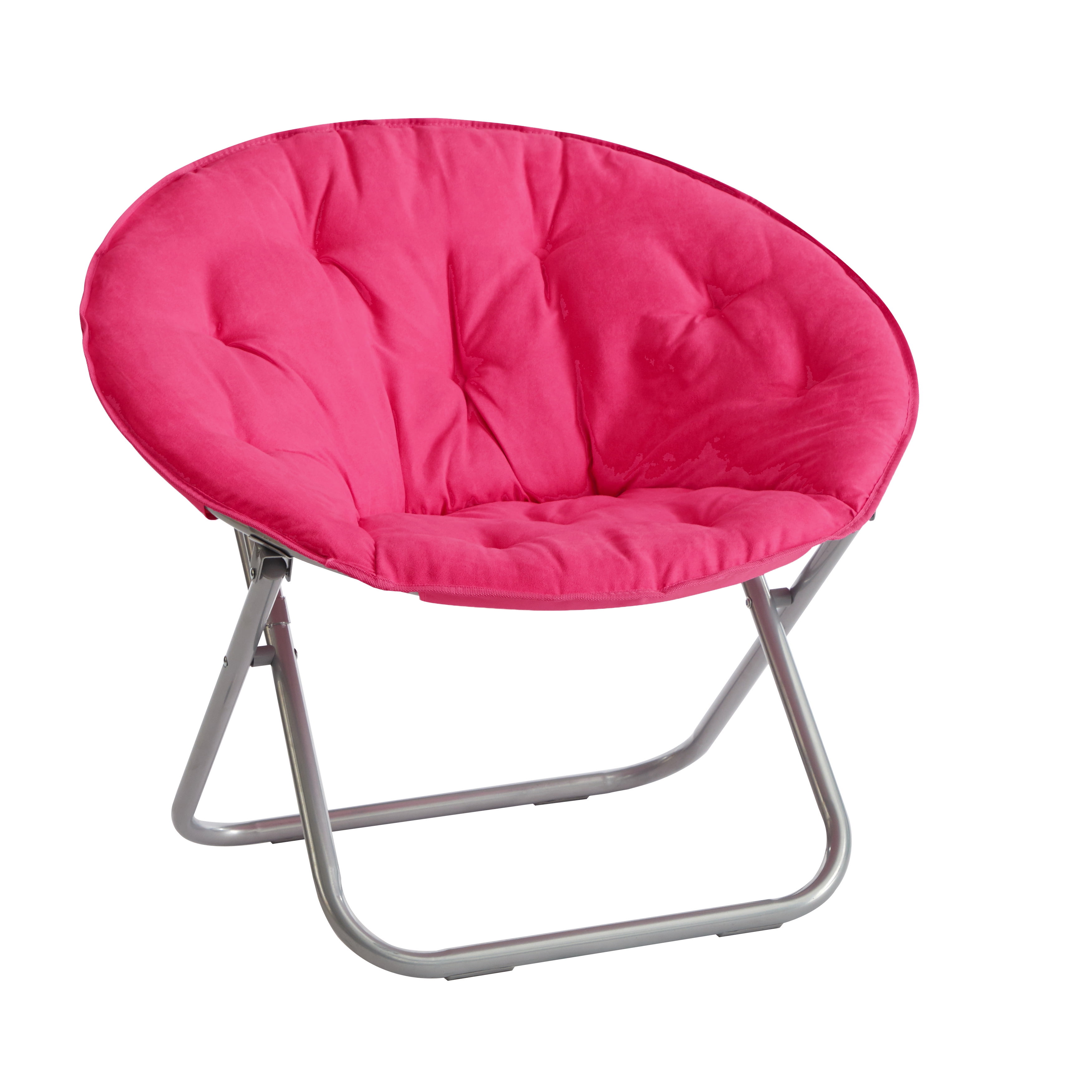 Mainstays, Large Super Soft Microsuede 30" Saucer™ Chair, Hot Pink
