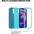 thumbnail image 3 of Étui pour iPhone 11, Protection Robuste 3 Couches Antichoc Étui Rigide Anti-Poussière/choc Intégrale Durable Anti-Empreintes Digitales avec Protection de Port, Bleu Lac, 3 of 4