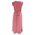 thumbnail image 5 of DHFJKG Sleeveless Maxi Dresses For Women Summer Dress Ruffle V Neck Holiday Tie Waist Flowy Irregular Hem Sundress Comfortable Dresses, 5 of 5