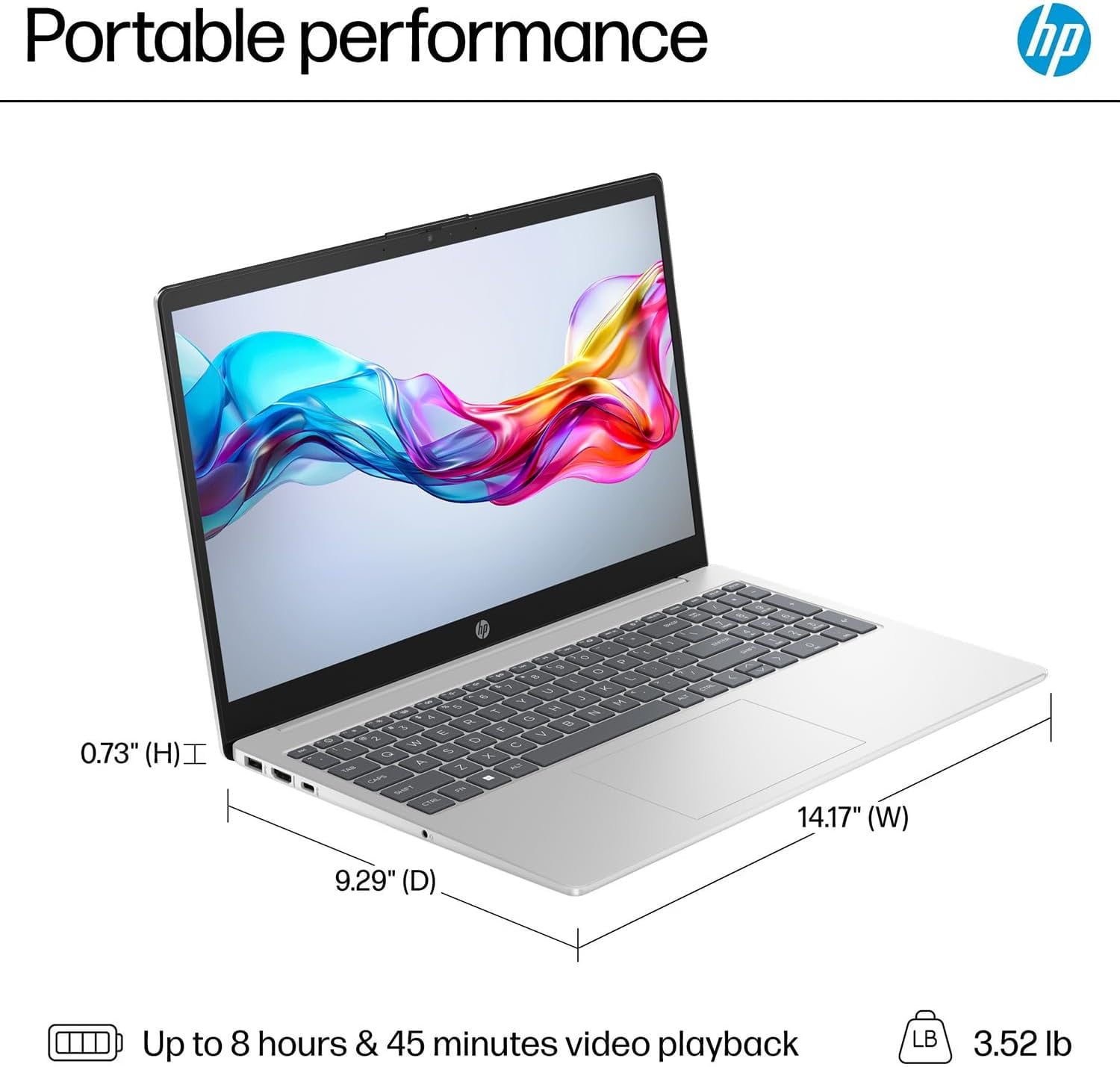 HP 15.6" Touch Screen Laptop, Intel 10 Cores i5-1235U, 32GB RAM, 1TB SSD, Iris Xe Graphics, Wi-Fi 6E, Bluetooth 5.3, HDMI, Win 11 Pro