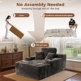thumbnail image 5 of Ovios 67'' Oversized Chaise Lounge Chair Indoor Cloud Plush Corduroy Floor Sofa Bed Deep Seat No Assembly Couch with Cup Holders for Living Room, Gray, 5 of 12