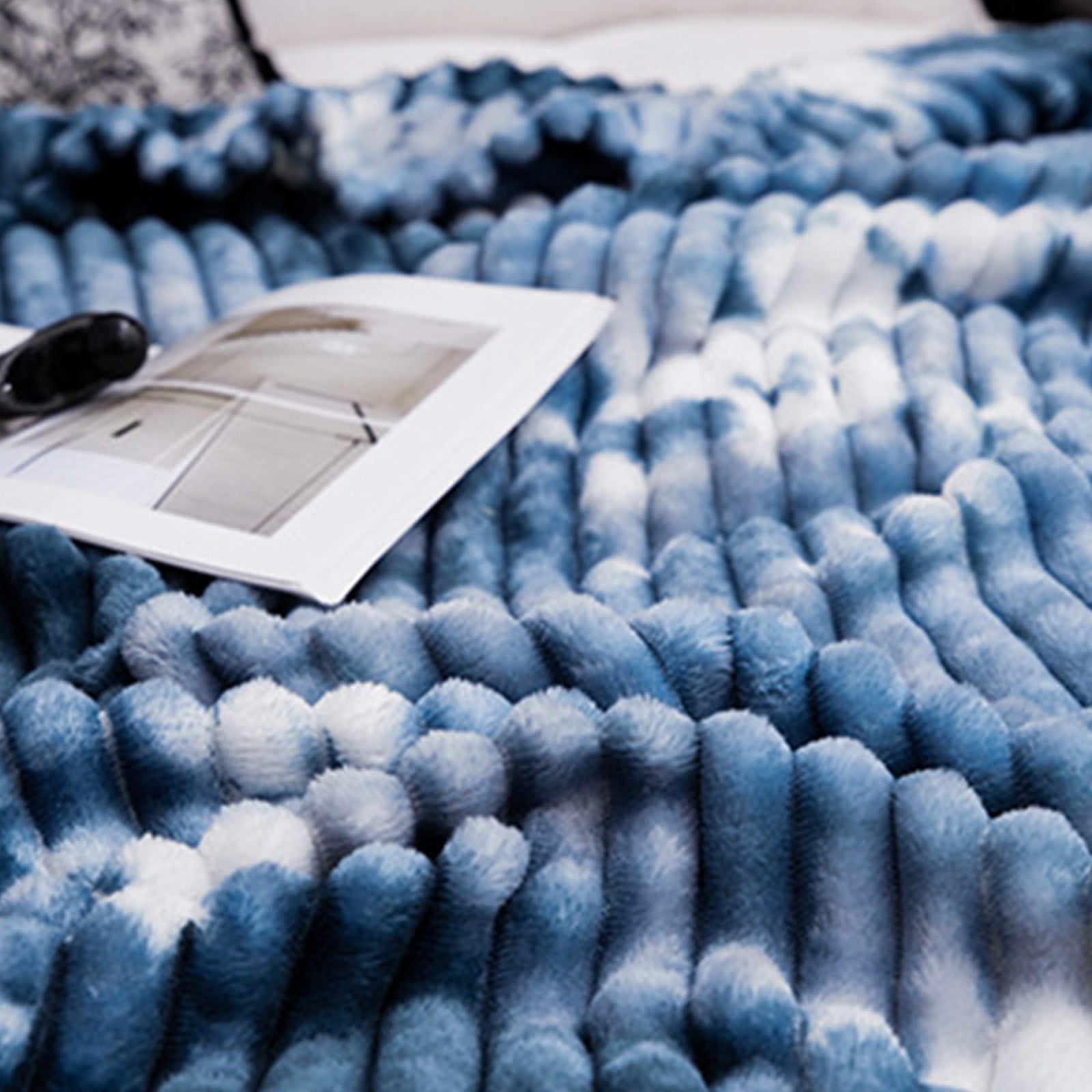 Clearance Boovnll Faux Fur Throw Blanket, 59x79" Super Soft & Warm Thicken Bunny Blanket, Throw Blanket, Lightweight Machine Washable for Bedroom, Living Room, Bed, Couch, Camping, Blanket