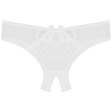 BYHONG Women s Sexy Underpants Open Crotch Panties Low Waist Lace Briefs Underwear Women Red One Size