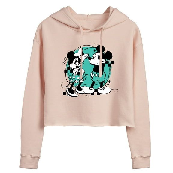 Disney - Mickey And Minnie Mouse - Juniors Cropped Pullover Hoodie
