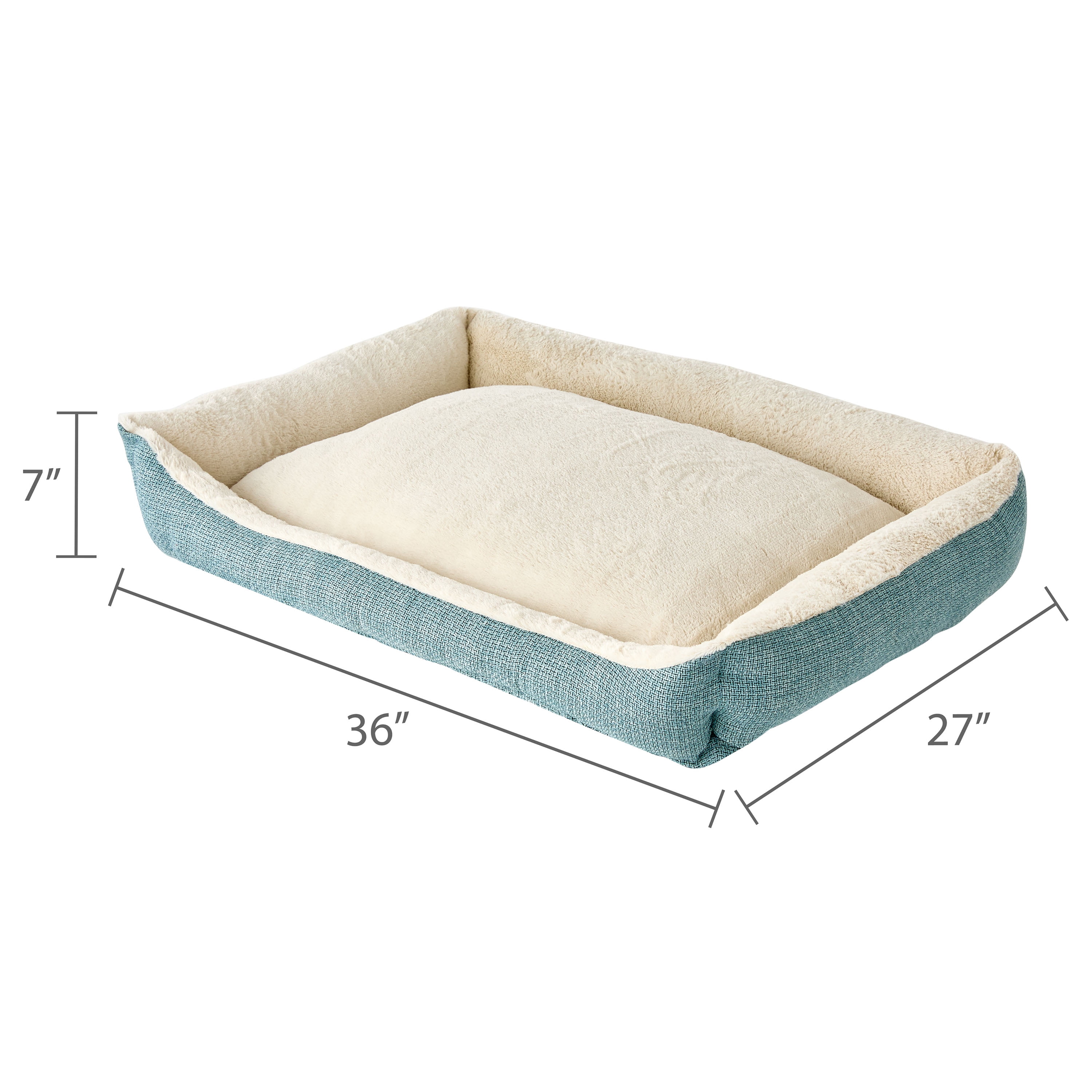 Vibrant Life Large Luxe Cuddler Dog Bed, Blue, 27" x 36"