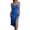 Blue, variant on JFHHQ Lake Dress Elegant Satin Dress for Women Summer Spring Low Cut Neckline Sleeveless Side Split Casual Party Wear M Blue